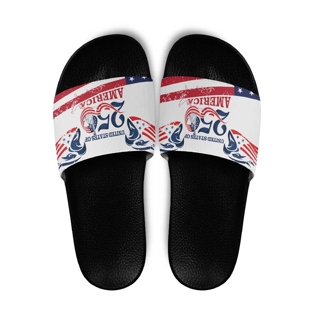 United States 250th Anniversary Slide Sandals USA 4th Of July Proud - Wonder Print Shop