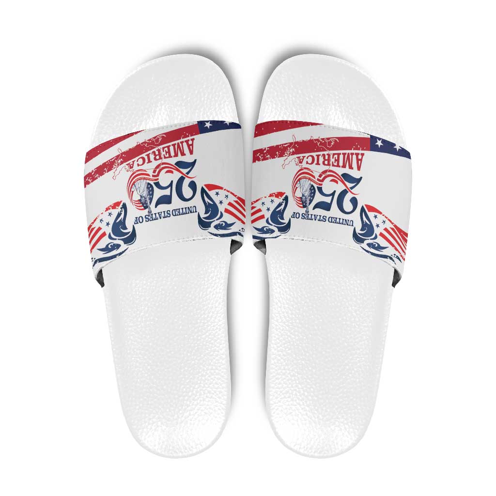 United States 250th Anniversary Slide Sandals USA 4th Of July Proud - Wonder Print Shop