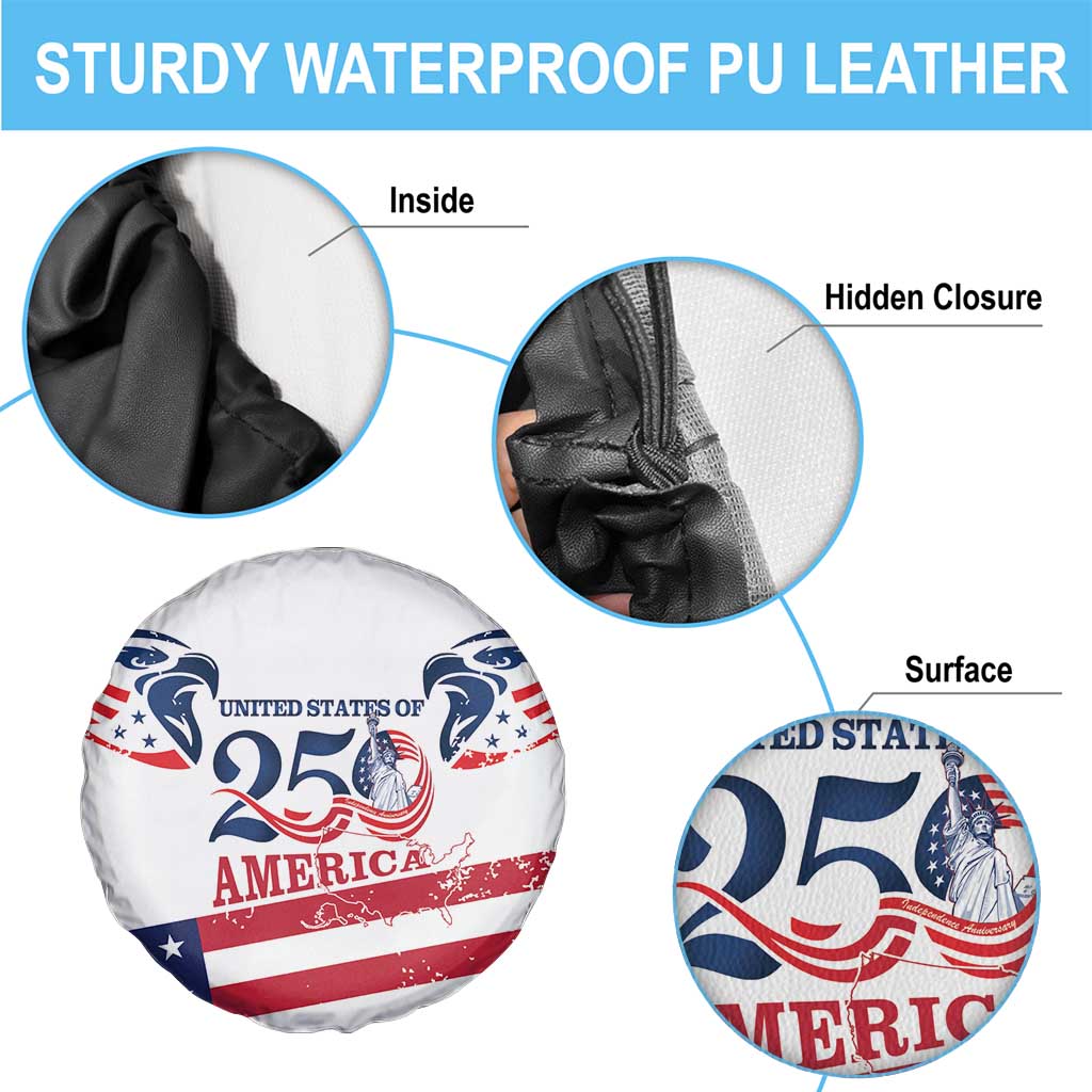 United States 250th Anniversary Spare Tire Cover USA 4th Of July Proud - Wonder Print Shop
