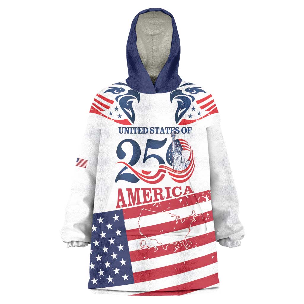 Personalized United States 250th Anniversary Wearable Blanket Hoodie USA 4th Of July Proud - Wonder Print Shop