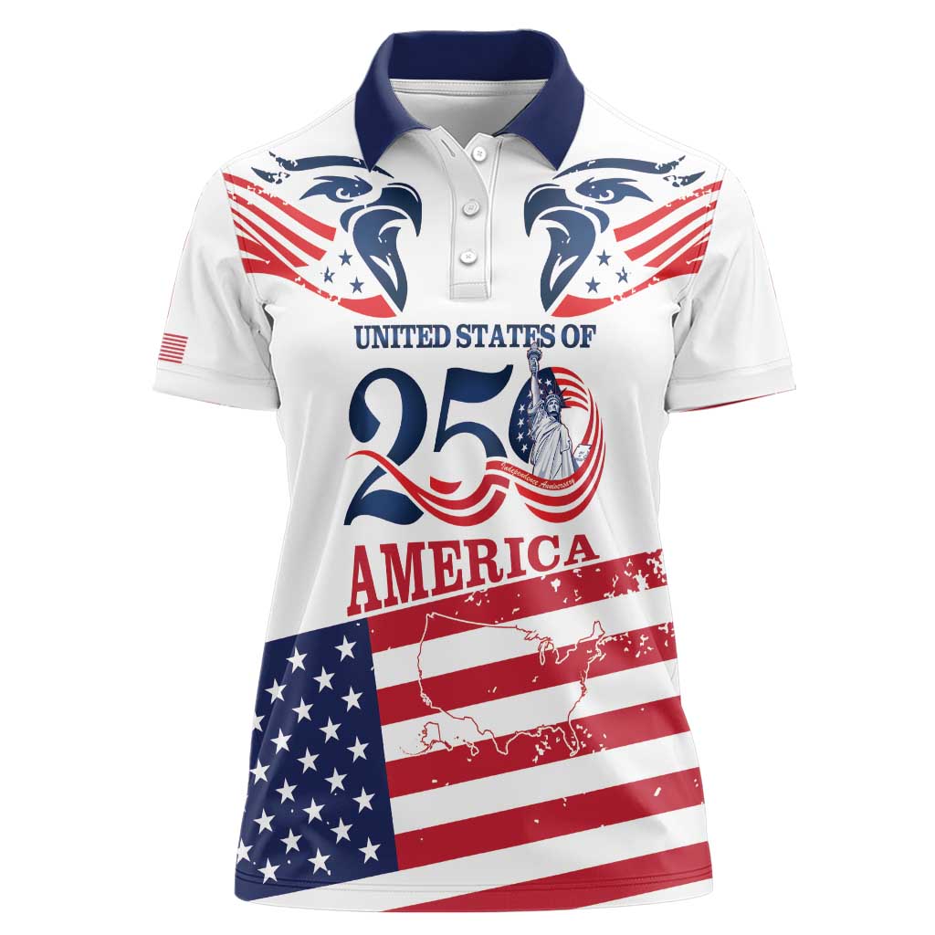 Personalized United States 250th Anniversary Women Polo Shirt USA 4th Of July Proud - Wonder Print Shop