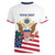 Personalized United States 250th Anniversary Women V-Neck T-Shirt USA 4th Of July Proud - Wonder Print Shop