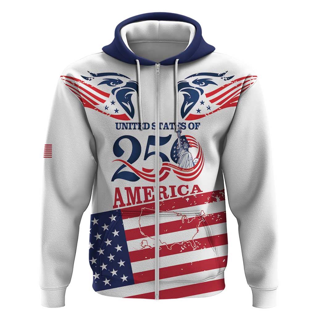 Personalized United States 250th Anniversary Zip Hoodie USA 4th Of July Proud - Wonder Print Shop