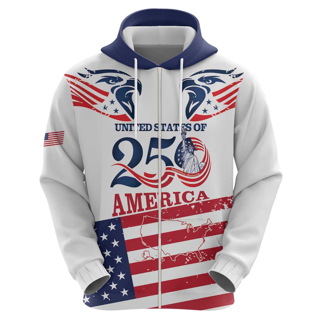 Personalized United States 250th Anniversary Zip Hoodie USA 4th Of July Proud - Wonder Print Shop