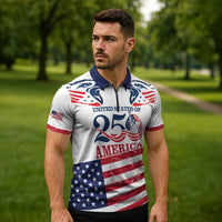 Personalized United States 250th Anniversary Zipper Polo Shirt USA 4th Of July Proud LT14