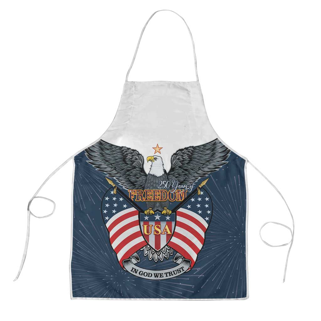 United States 4th Of July Apron 250 Years Of Freedom USA Power Eagle - Wonder Print Shop