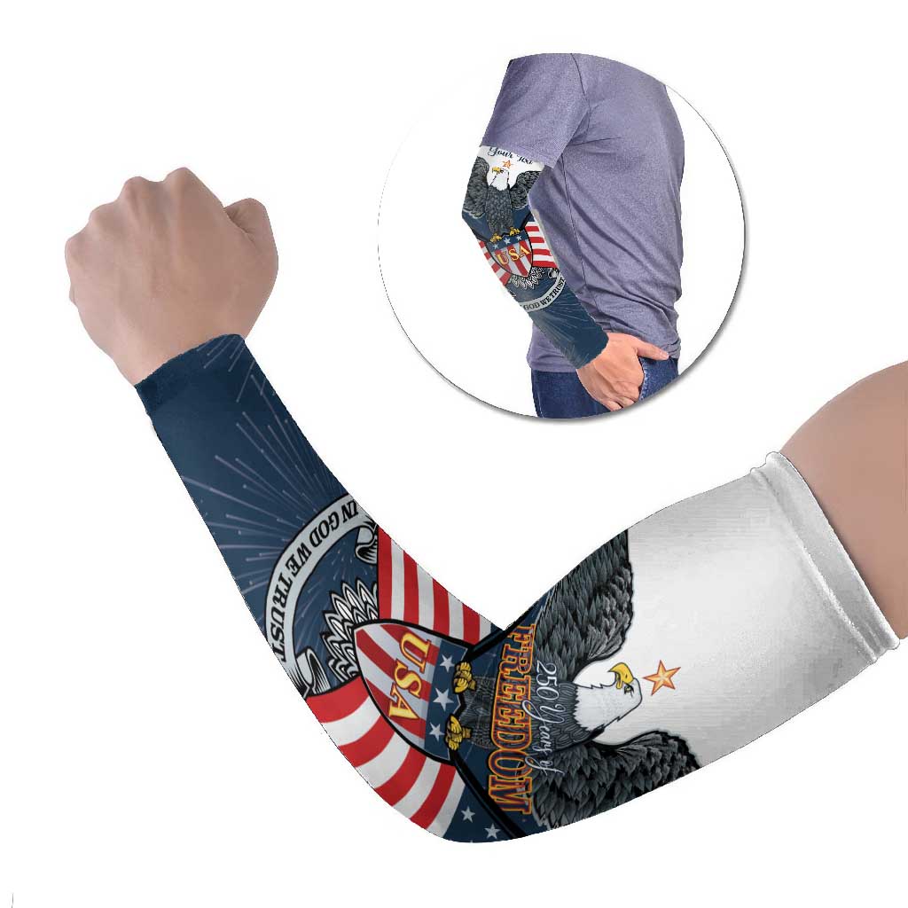 Personalized United States 4th Of July Arm Sleeves 250 Years Of Freedom USA Power Eagle - Wonder Print Shop