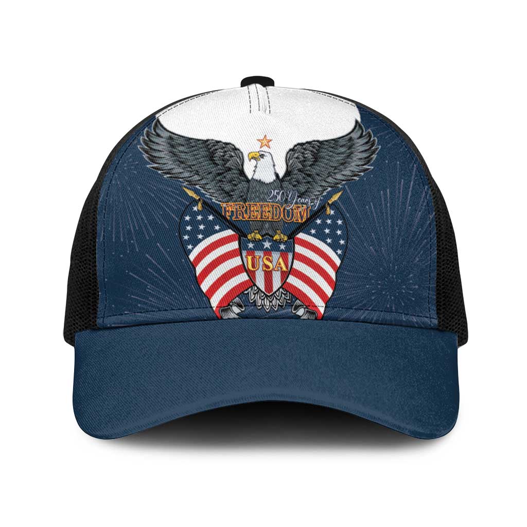 United States 4th Of July Baseball Net Cap 250 Years Of Freedom USA Power Eagle - Wonder Print Shop