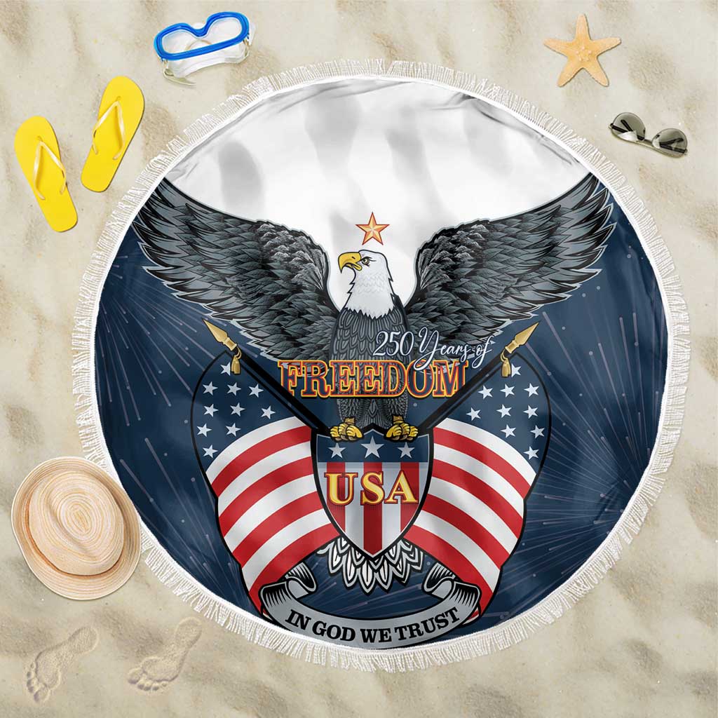 United States 4th Of July Beach Blanket 250 Years Of Freedom USA Power Eagle - Wonder Print Shop