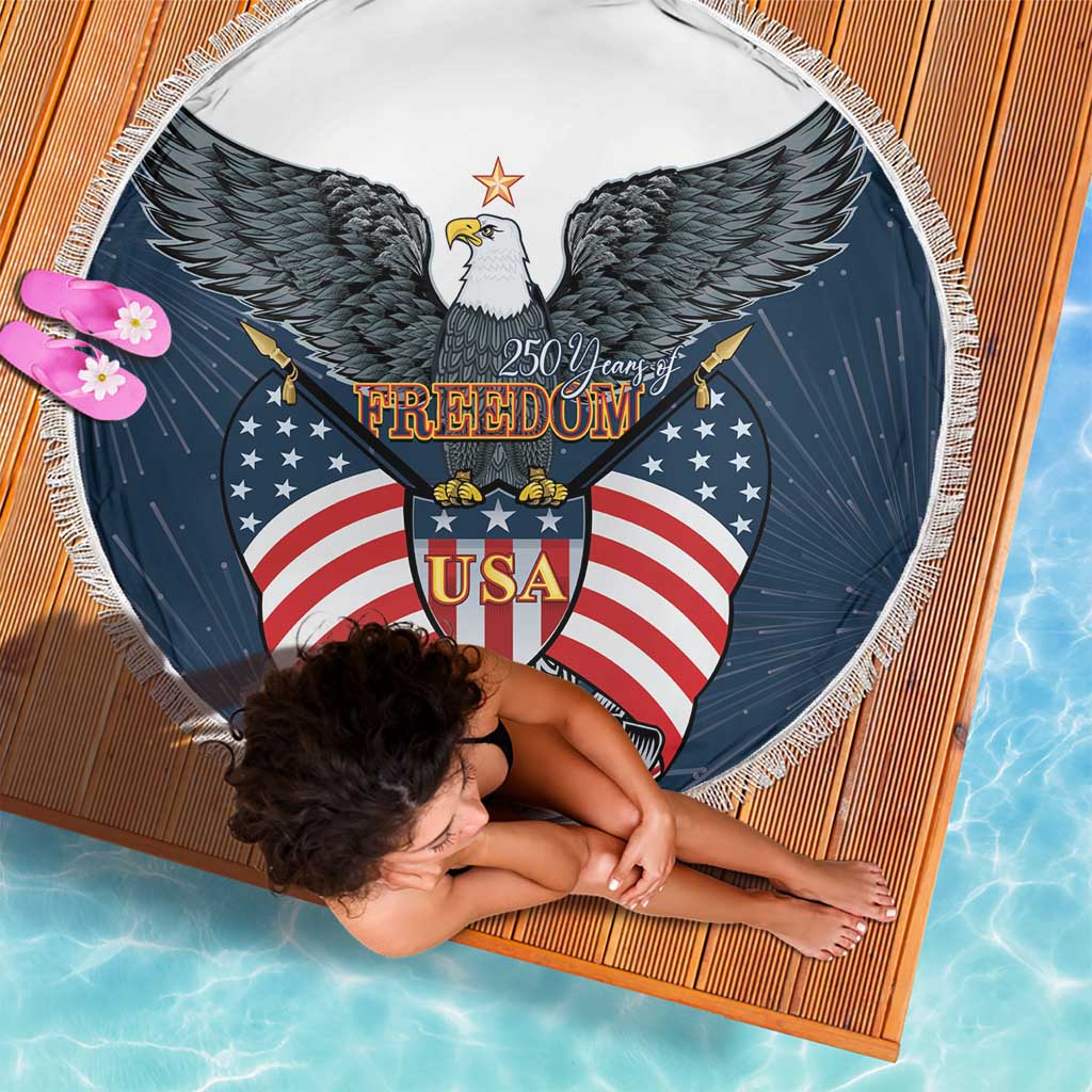 United States 4th Of July Beach Blanket 250 Years Of Freedom USA Power Eagle - Wonder Print Shop