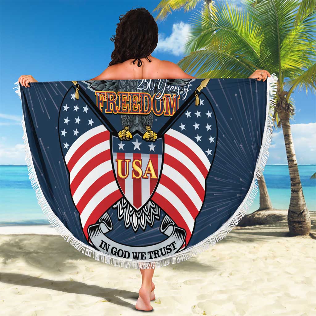 United States 4th Of July Beach Blanket 250 Years Of Freedom USA Power Eagle - Wonder Print Shop