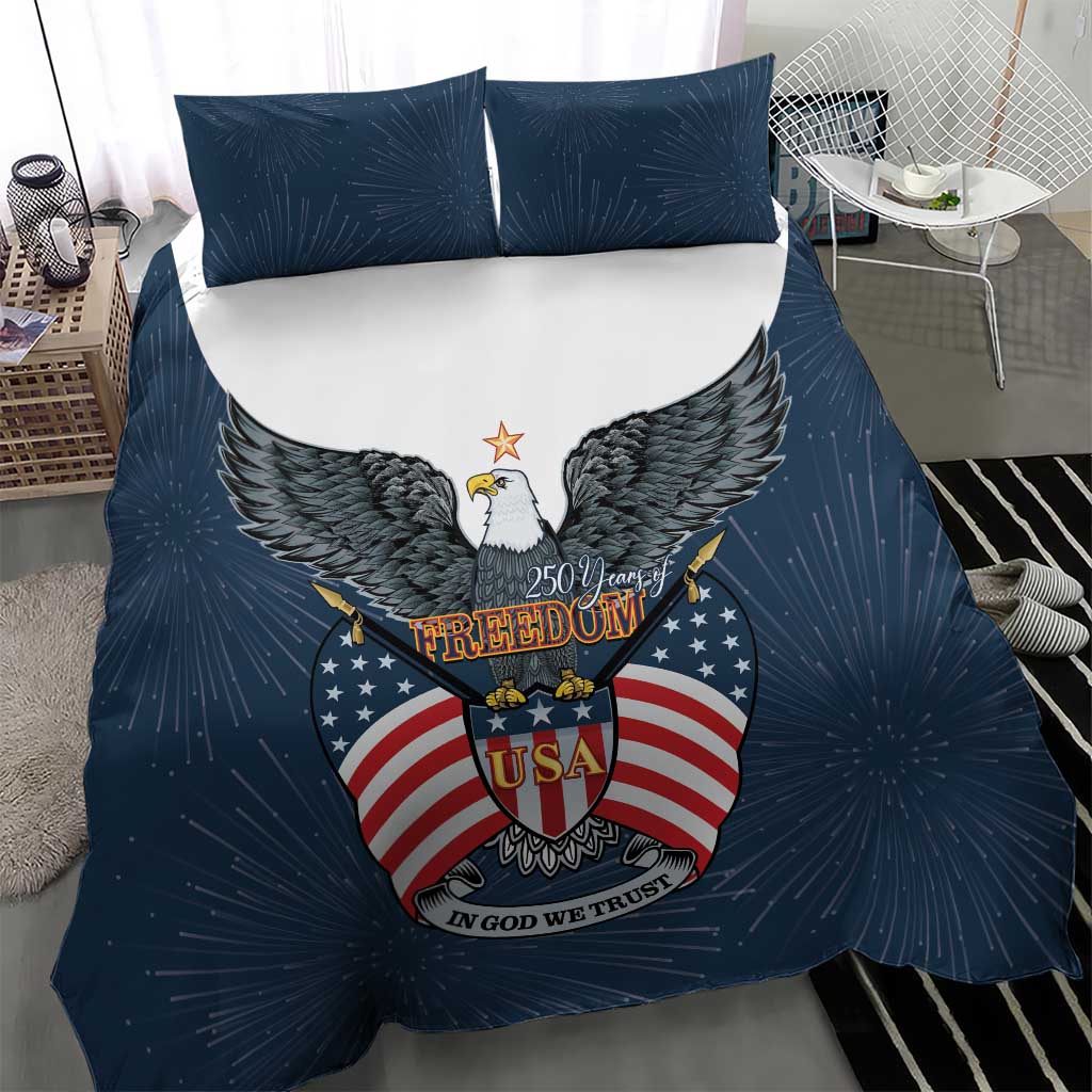 United States 4th Of July Bedding Set 250 Years Of Freedom USA Power Eagle - Wonder Print Shop