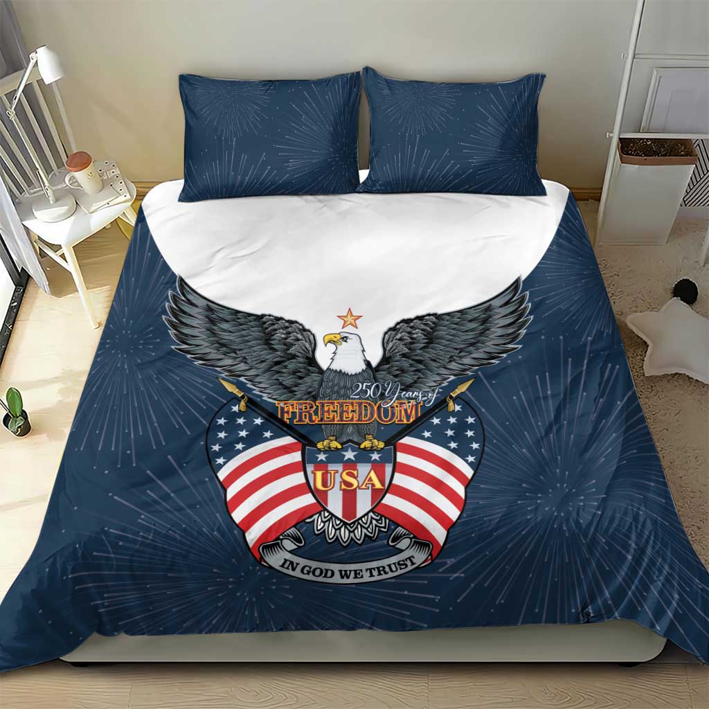 United States 4th Of July Bedding Set 250 Years Of Freedom USA Power Eagle - Wonder Print Shop