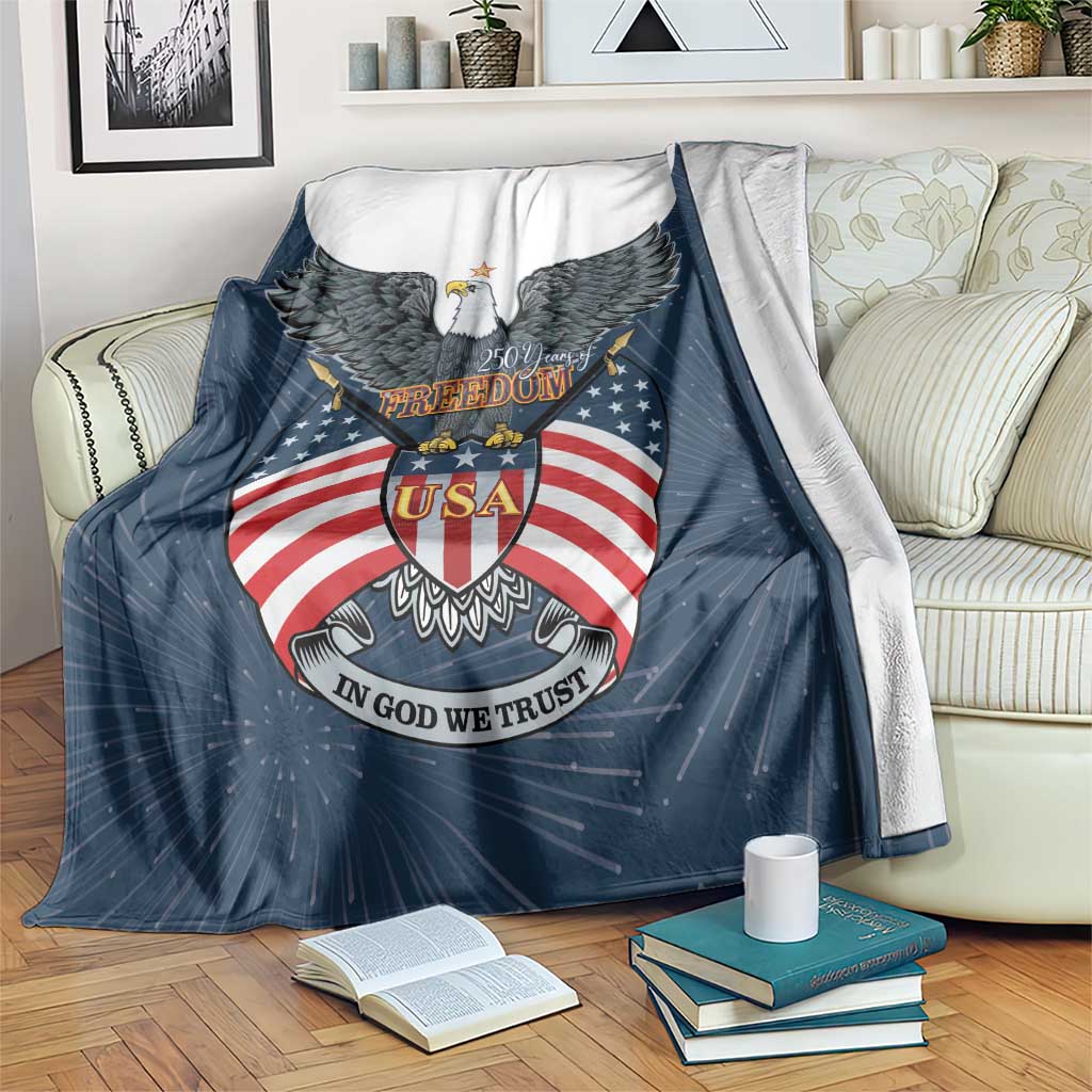 United States 4th Of July Blanket 250 Years Of Freedom USA Power Eagle - Wonder Print Shop