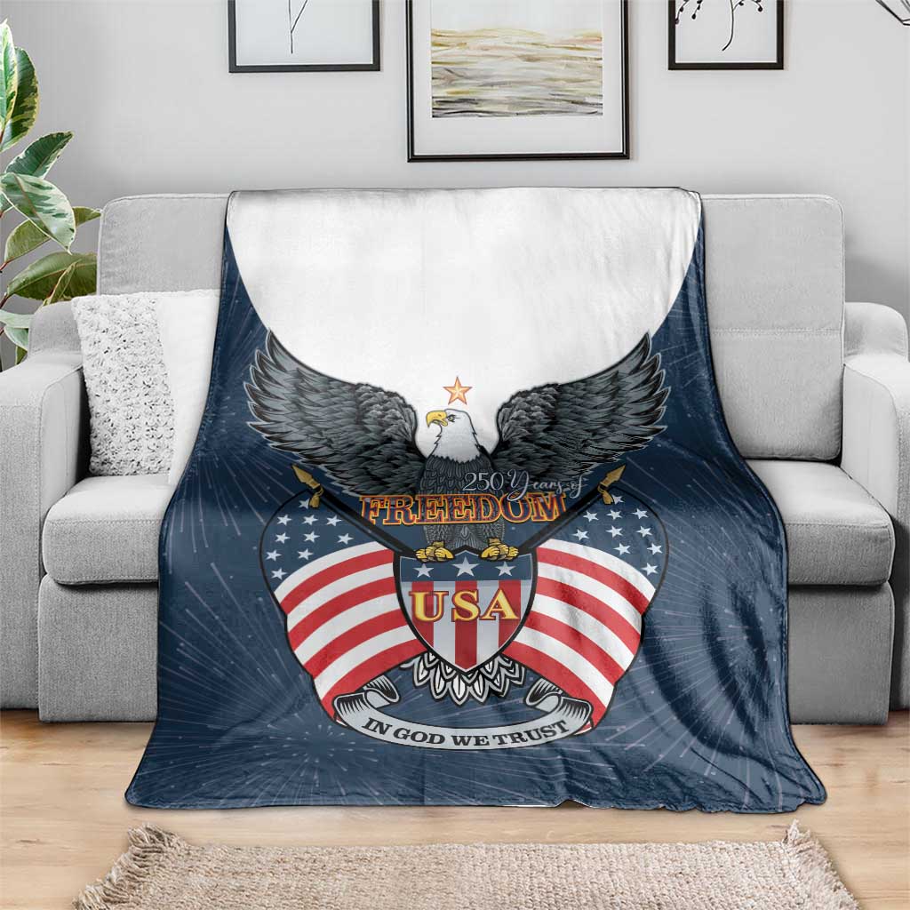 United States 4th Of July Blanket 250 Years Of Freedom USA Power Eagle - Wonder Print Shop