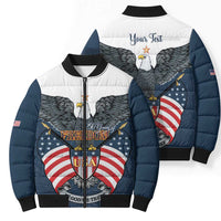 Personalized United States 4th Of July Bomber Puffer Jacket 250 Years Of Freedom USA Power Eagle - Wonder Print Shop