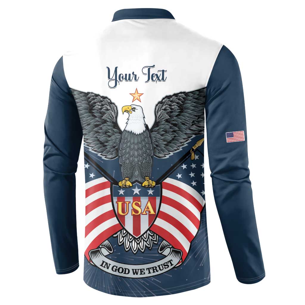 Personalized United States 4th Of July Button Sweatshirt 250 Years Of Freedom USA Power Eagle - Wonder Print Shop