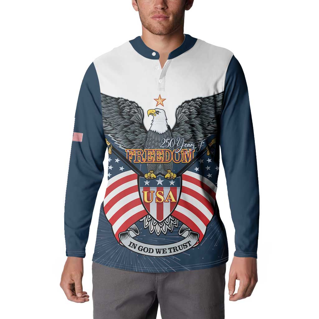 Personalized United States 4th Of July Button Sweatshirt 250 Years Of Freedom USA Power Eagle - Wonder Print Shop