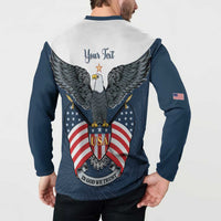 Personalized United States 4th Of July Button Sweatshirt 250 Years Of Freedom USA Power Eagle - Wonder Print Shop
