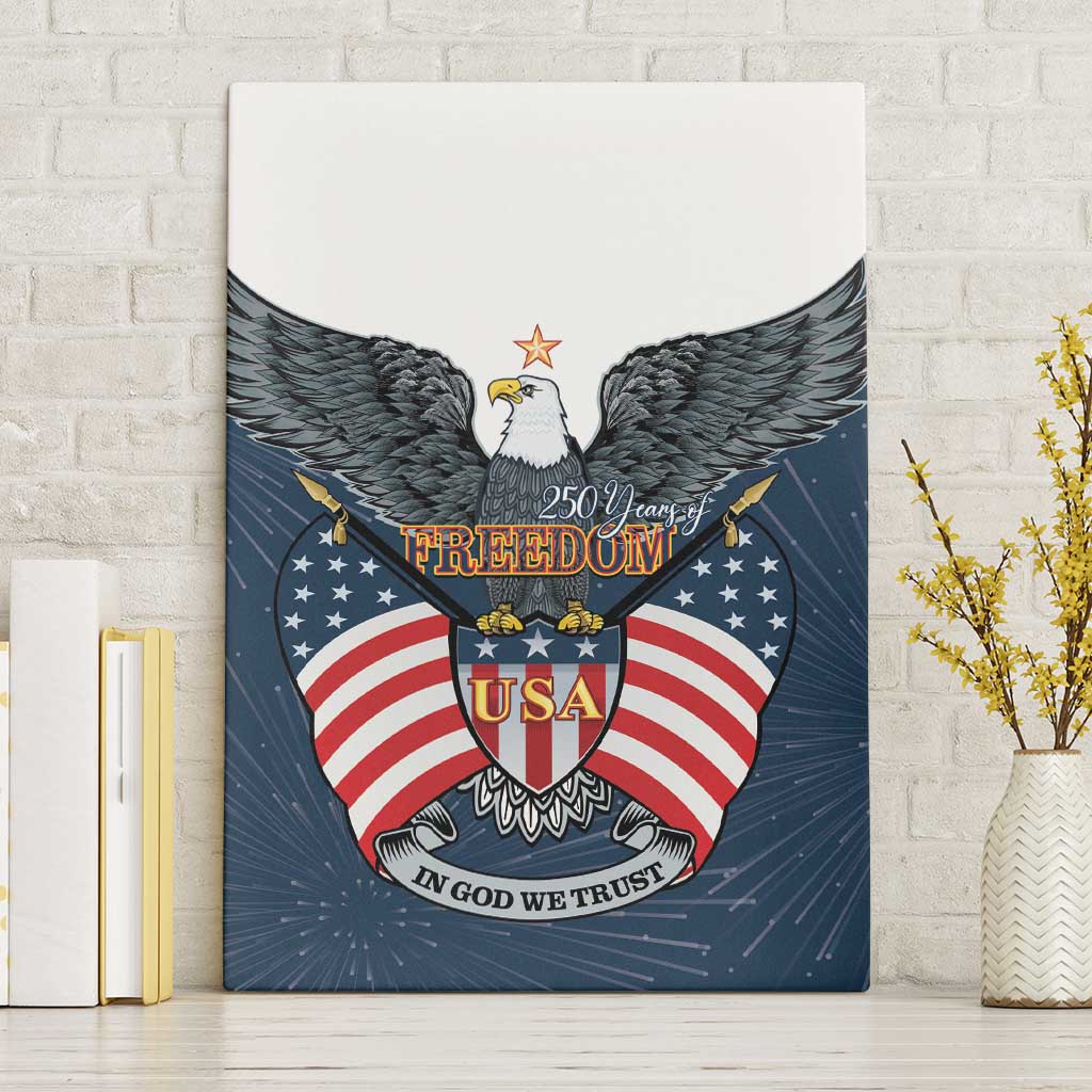 United States 4th Of July Canvas Wall Art 250 Years Of Freedom USA Power Eagle - Wonder Print Shop