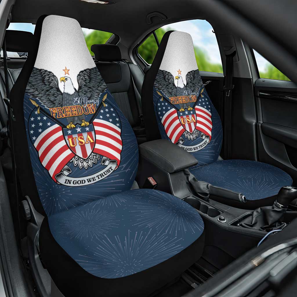 United States 4th Of July Car Seat Cover 250 Years Of Freedom USA Power Eagle - Wonder Print Shop