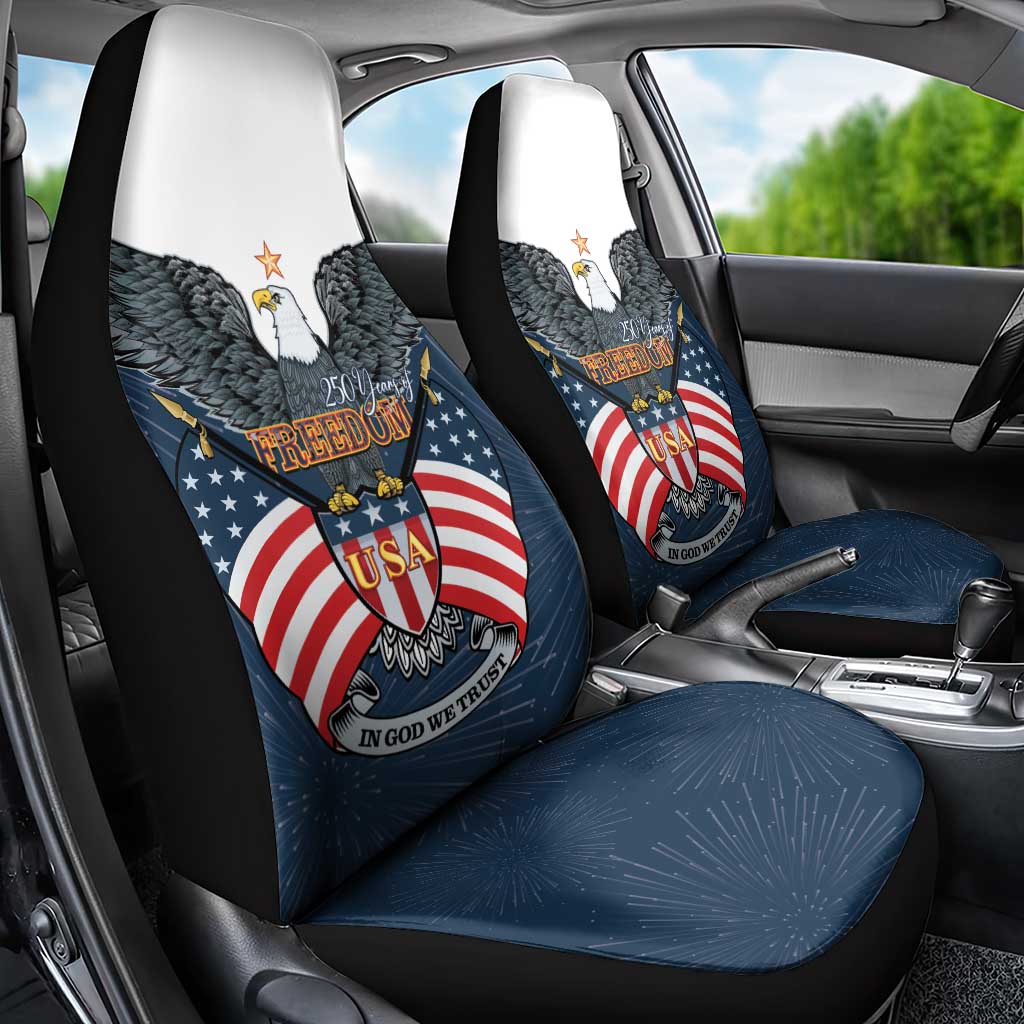 United States 4th Of July Car Seat Cover 250 Years Of Freedom USA Power Eagle - Wonder Print Shop