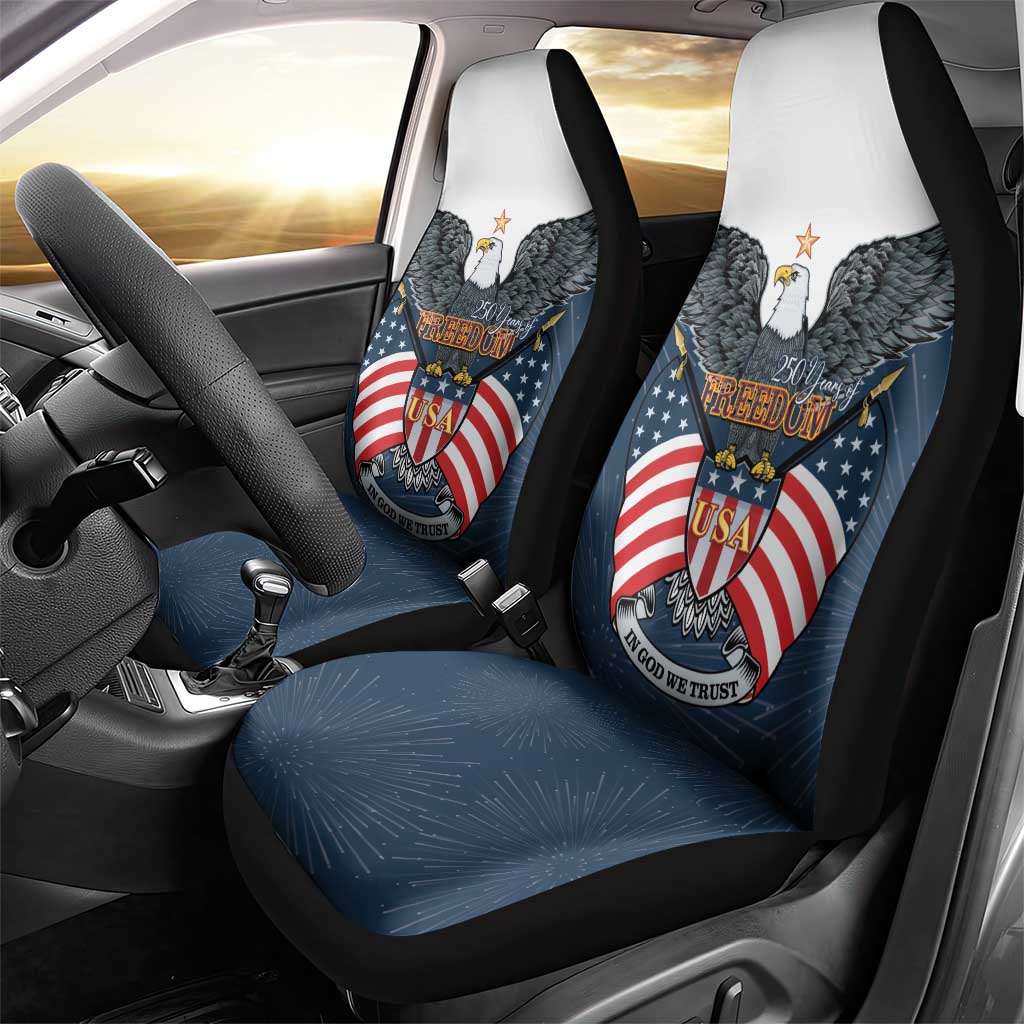 United States 4th Of July Car Seat Cover 250 Years Of Freedom USA Power Eagle - Wonder Print Shop