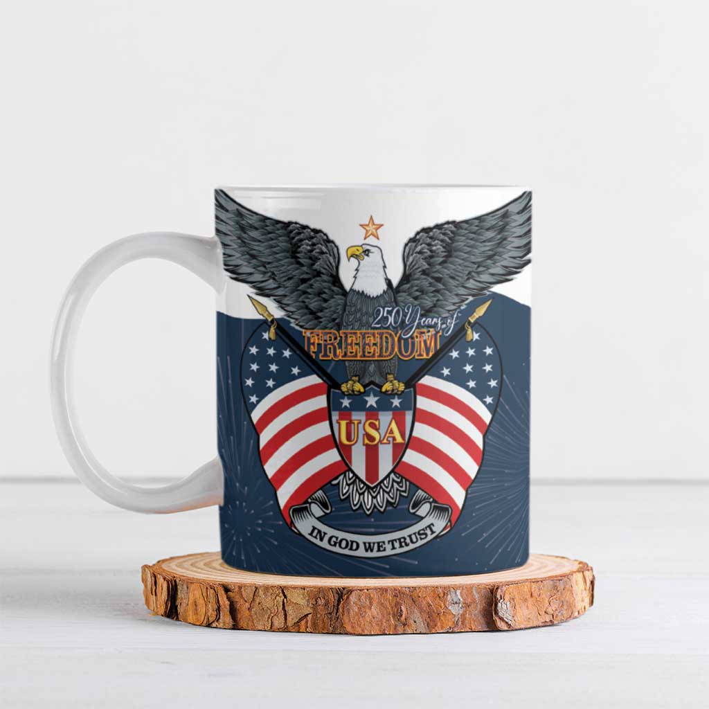 Personalized United States 4th Of July Ceramic Mug 250 Years Of Freedom USA Power Eagle - Wonder Print Shop