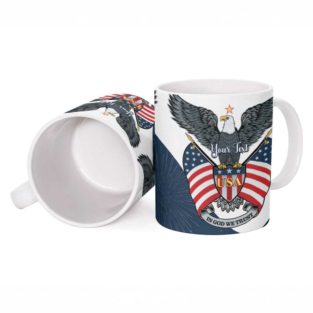 Personalized United States 4th Of July Ceramic Mug 250 Years Of Freedom USA Power Eagle - Wonder Print Shop