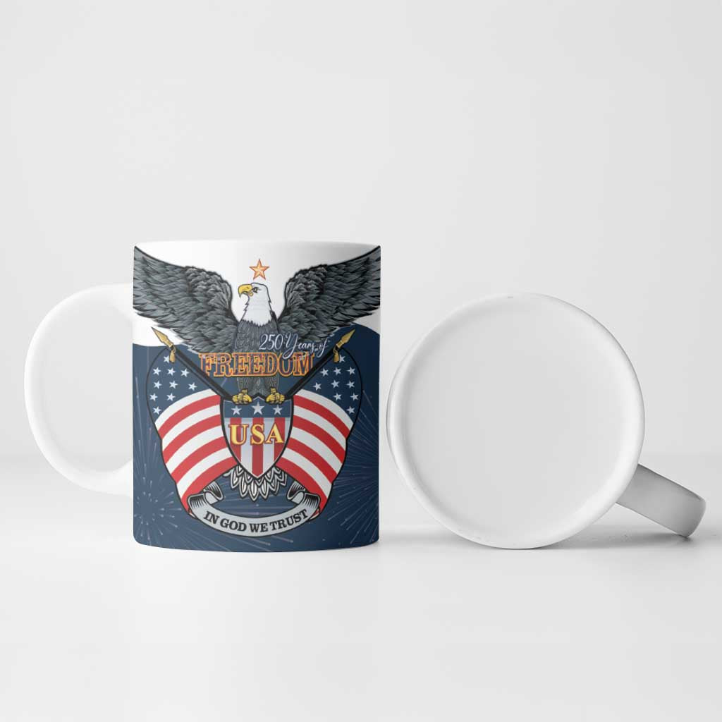 Personalized United States 4th Of July Ceramic Mug 250 Years Of Freedom USA Power Eagle - Wonder Print Shop