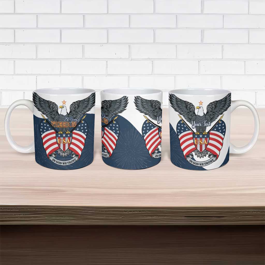 Personalized United States 4th Of July Ceramic Mug 250 Years Of Freedom USA Power Eagle - Wonder Print Shop