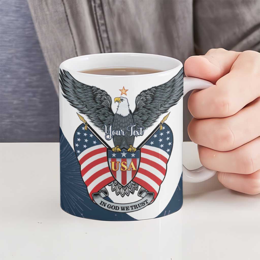 Personalized United States 4th Of July Ceramic Mug 250 Years Of Freedom USA Power Eagle - Wonder Print Shop