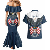 Personalized United States 4th Of July Couples Matching Mermaid Dress and Hawaiian Shirt 250 Years Of Freedom USA Power Eagle - Wonder Print Shop