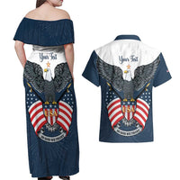 Personalized United States 4th Of July Couples Matching Off Shoulder Maxi Dress and Hawaiian Shirt 250 Years Of Freedom USA Power Eagle - Wonder Print Shop