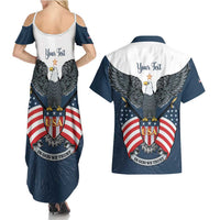 Personalized United States 4th Of July Couples Matching Summer Maxi Dress and Hawaiian Shirt 250 Years Of Freedom USA Power Eagle - Wonder Print Shop