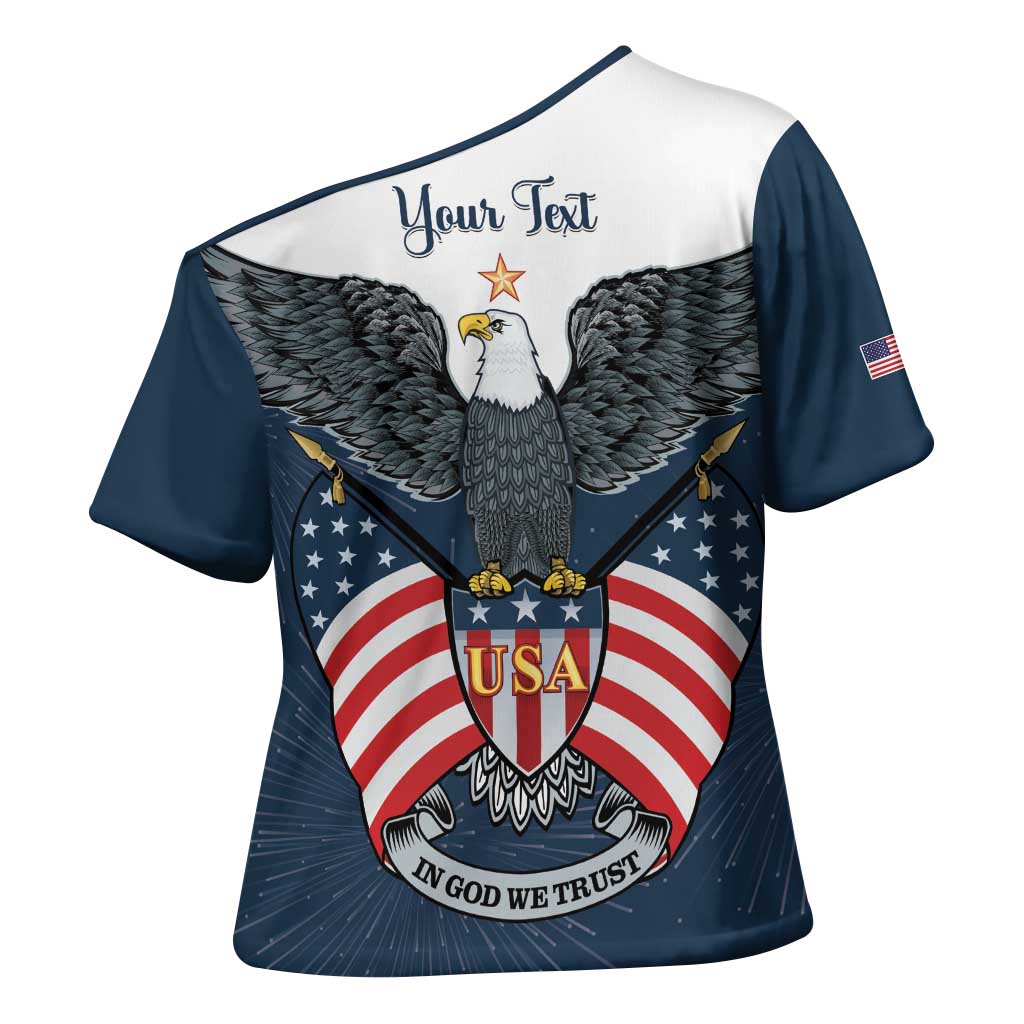 Personalized United States 4th Of July Cross Shoulder Shirt 250 Years Of Freedom USA Power Eagle - Wonder Print Shop