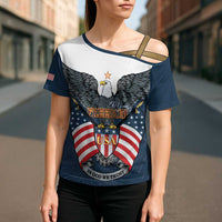 Personalized United States 4th Of July Cross Shoulder Shirt 250 Years Of Freedom USA Power Eagle - Wonder Print Shop