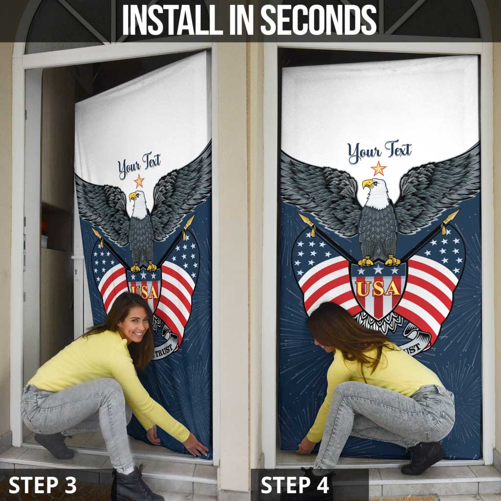 Personalized United States 4th Of July Door Cover 250 Years Of Freedom USA Power Eagle - Wonder Print Shop