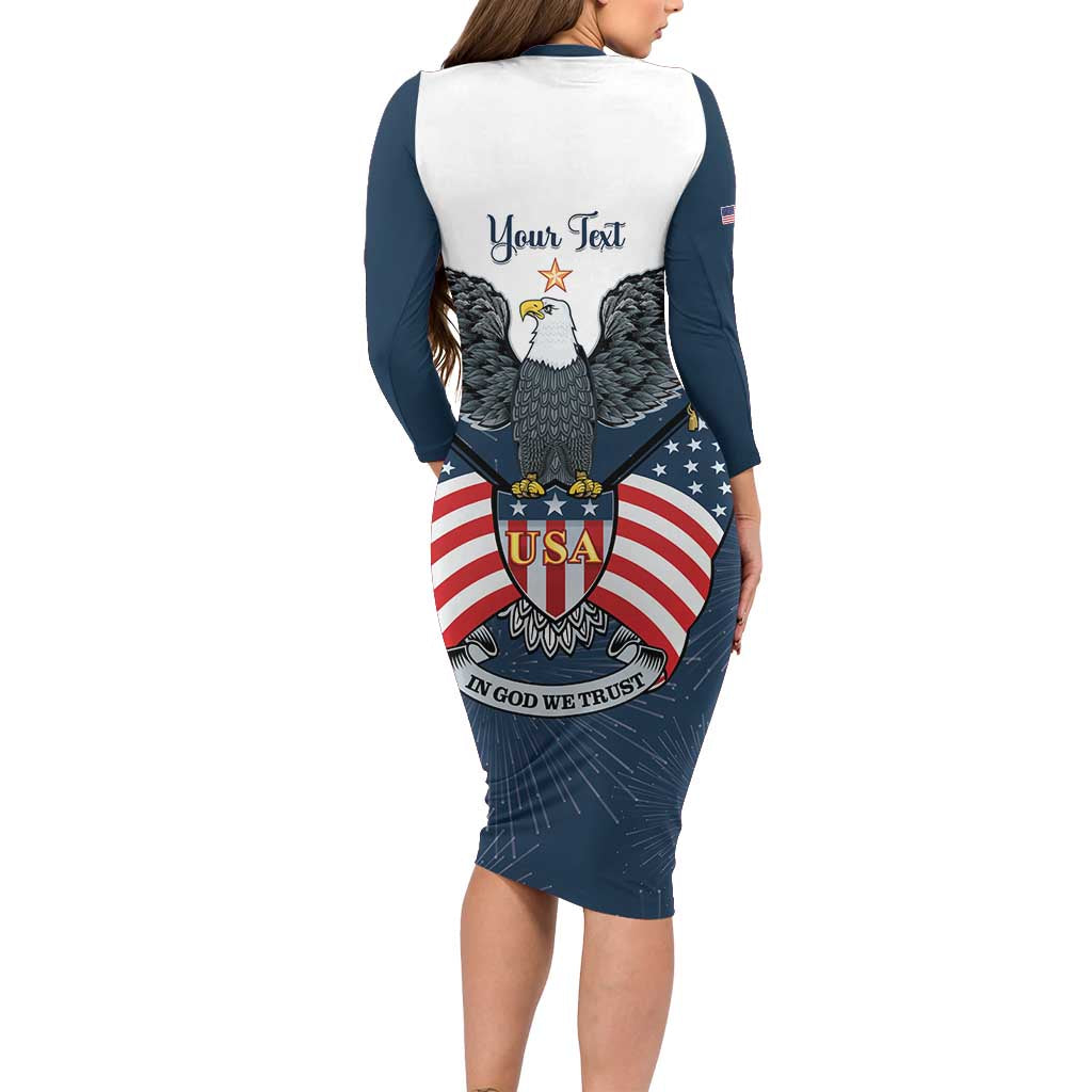 Personalized United States 4th Of July Family Matching Long Sleeve Bodycon Dress and Hawaiian Shirt 250 Years Of Freedom USA Power Eagle - Wonder Print Shop