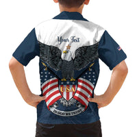 Personalized United States 4th Of July Family Matching Off The Shoulder Long Sleeve Dress and Hawaiian Shirt 250 Years Of Freedom USA Power Eagle - Wonder Print Shop