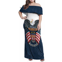Personalized United States 4th Of July Family Matching Off Shoulder Maxi Dress and Hawaiian Shirt 250 Years Of Freedom USA Power Eagle - Wonder Print Shop
