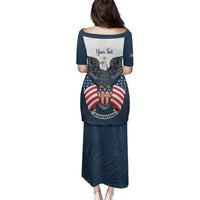 Personalized United States 4th Of July Family Matching Puletasi and Hawaiian Shirt 250 Years Of Freedom USA Power Eagle - Wonder Print Shop