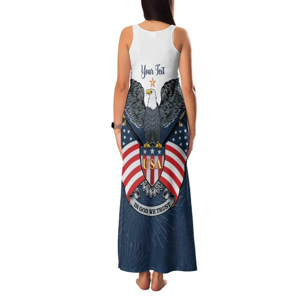 Personalized United States 4th Of July Family Matching Tank Maxi Dress and Hawaiian Shirt 250 Years Of Freedom USA Power Eagle - Wonder Print Shop