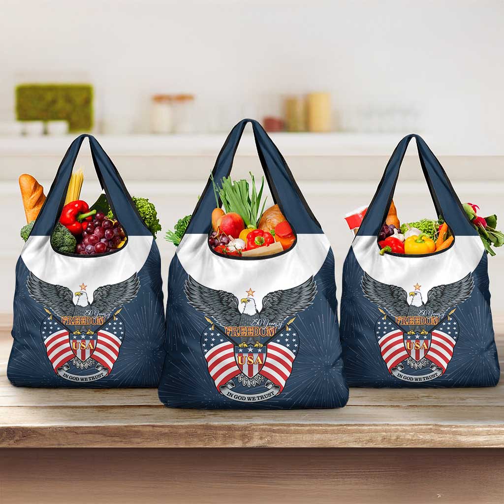United States 4th Of July Grocery Bag 250 Years Of Freedom USA Power Eagle - Wonder Print Shop
