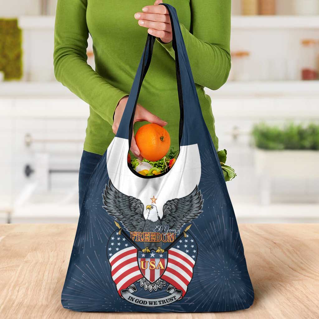 United States 4th Of July Grocery Bag 250 Years Of Freedom USA Power Eagle - Wonder Print Shop