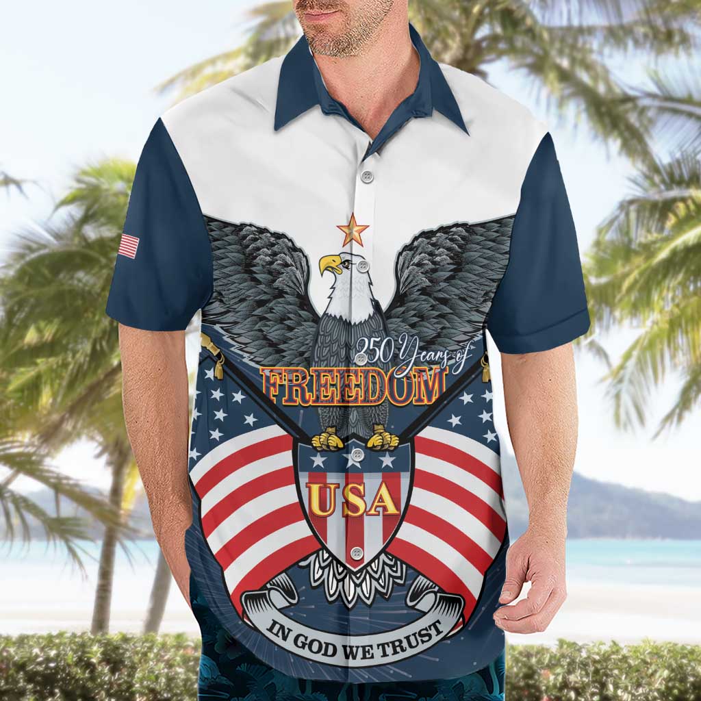 Personalized United States 4th Of July Hawaiian Shirt 250 Years Of Freedom USA Power Eagle - Wonder Print Shop