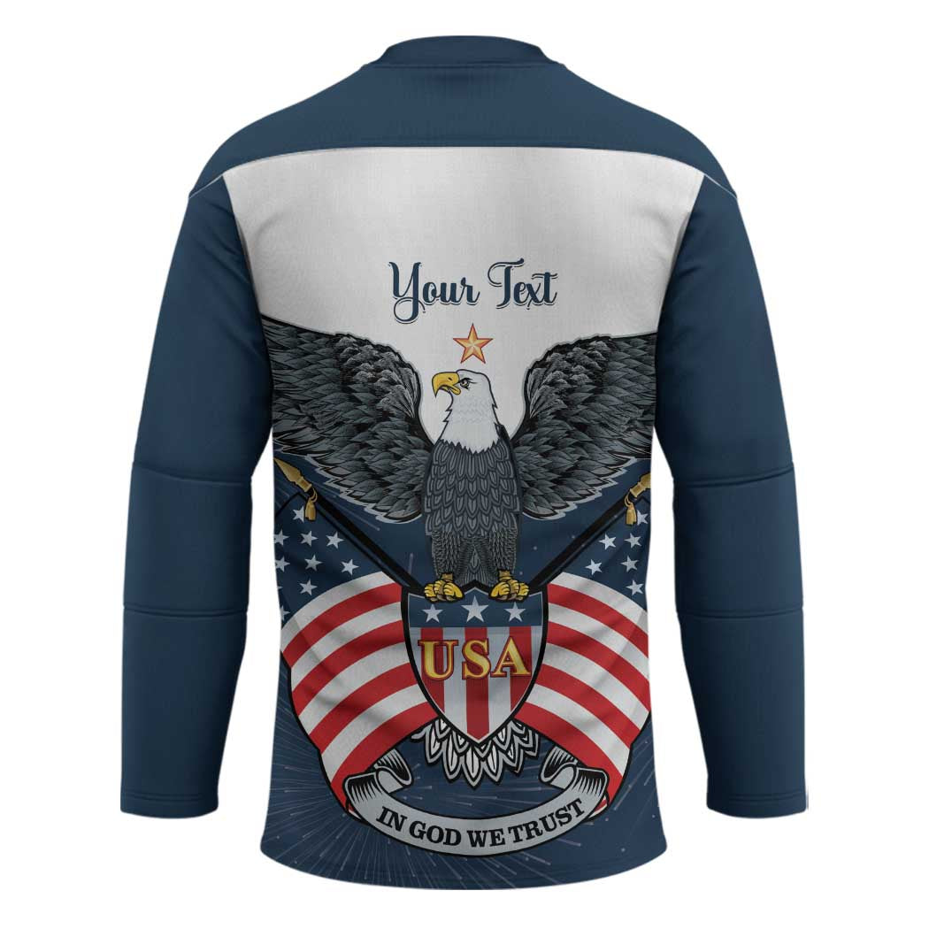 Personalized United States 4th Of July Hockey Jersey 250 Years Of Freedom USA Power Eagle - Wonder Print Shop