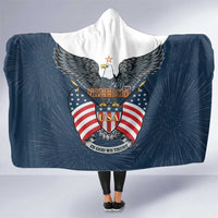 United States 4th Of July Hooded Blanket 250 Years Of Freedom USA Power Eagle - Wonder Print Shop