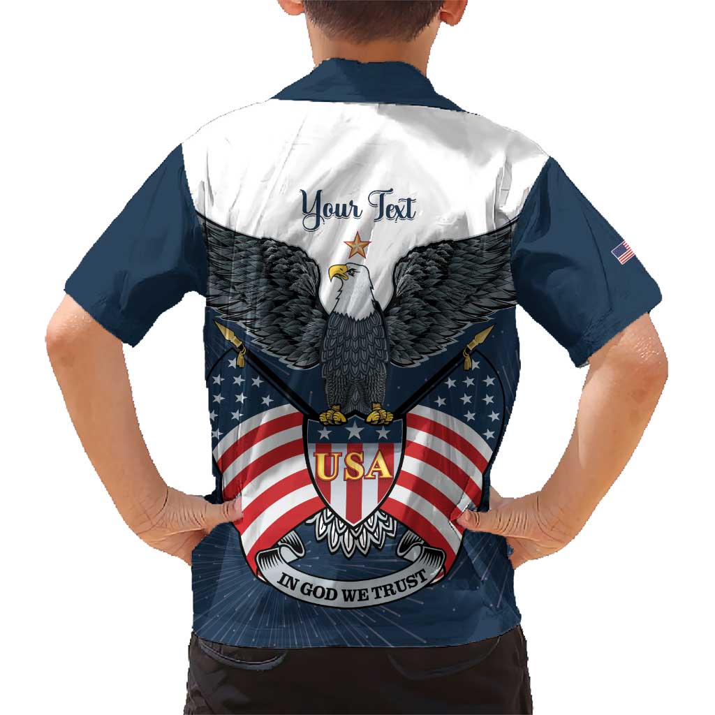 Personalized United States 4th Of July Kid Hawaiian Shirt 250 Years Of Freedom USA Power Eagle - Wonder Print Shop