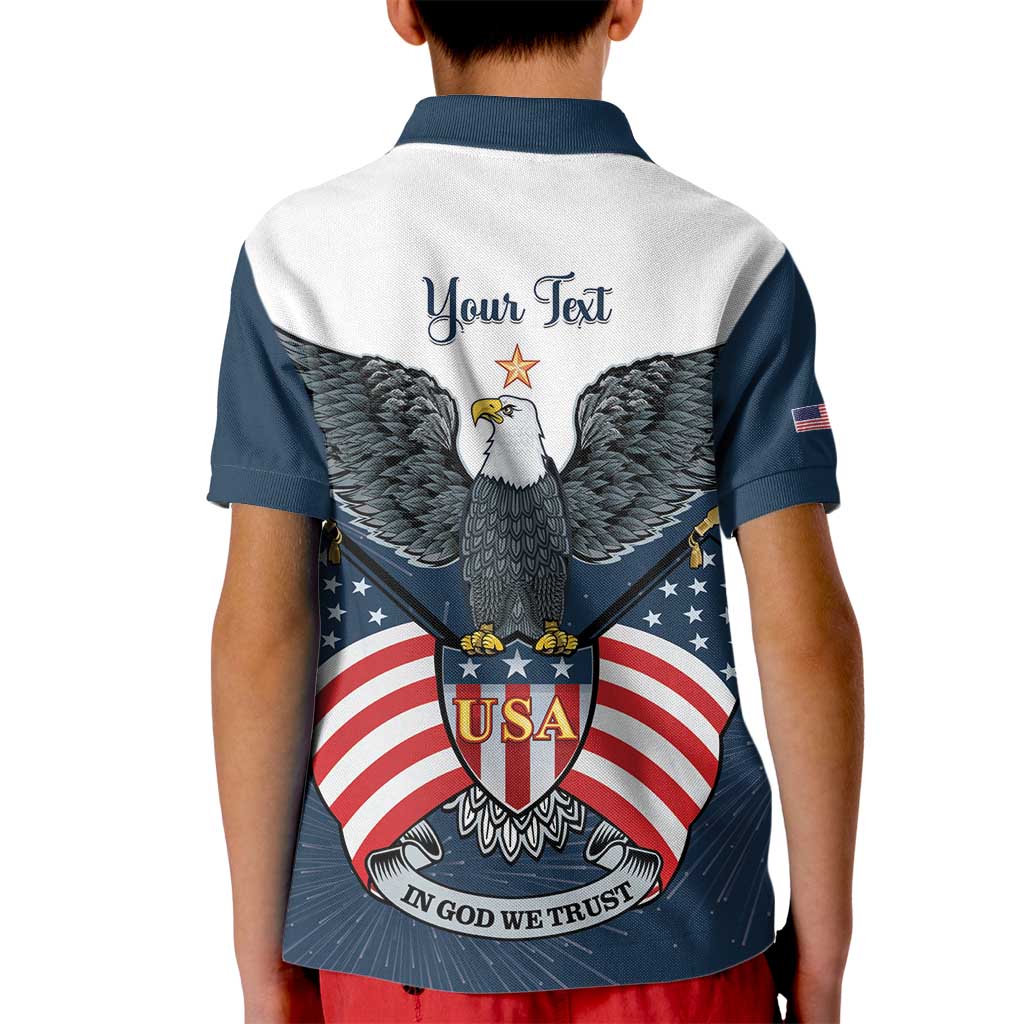Personalized United States 4th Of July Kid Polo Shirt 250 Years Of Freedom USA Power Eagle - Wonder Print Shop
